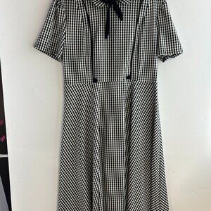 Black and White Gingham Retro Swing Dress